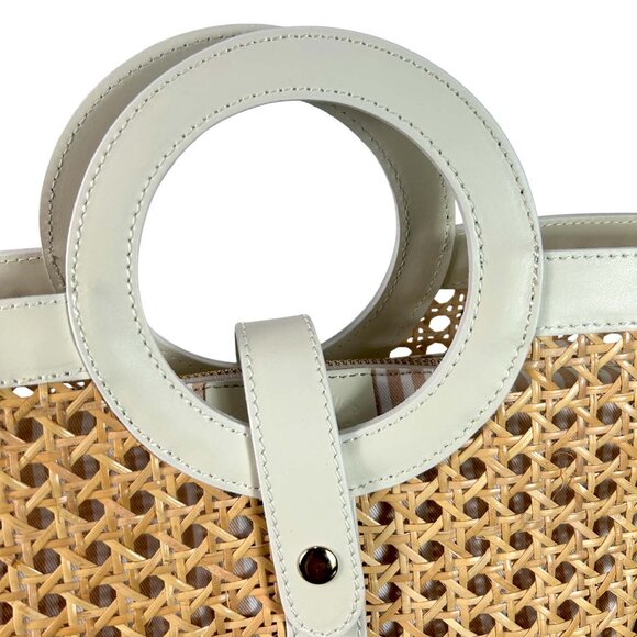 Rose White Italian Leather Handbag – Elegant Top Handle & Shoulder Bag for Women - Picture 2 of 11